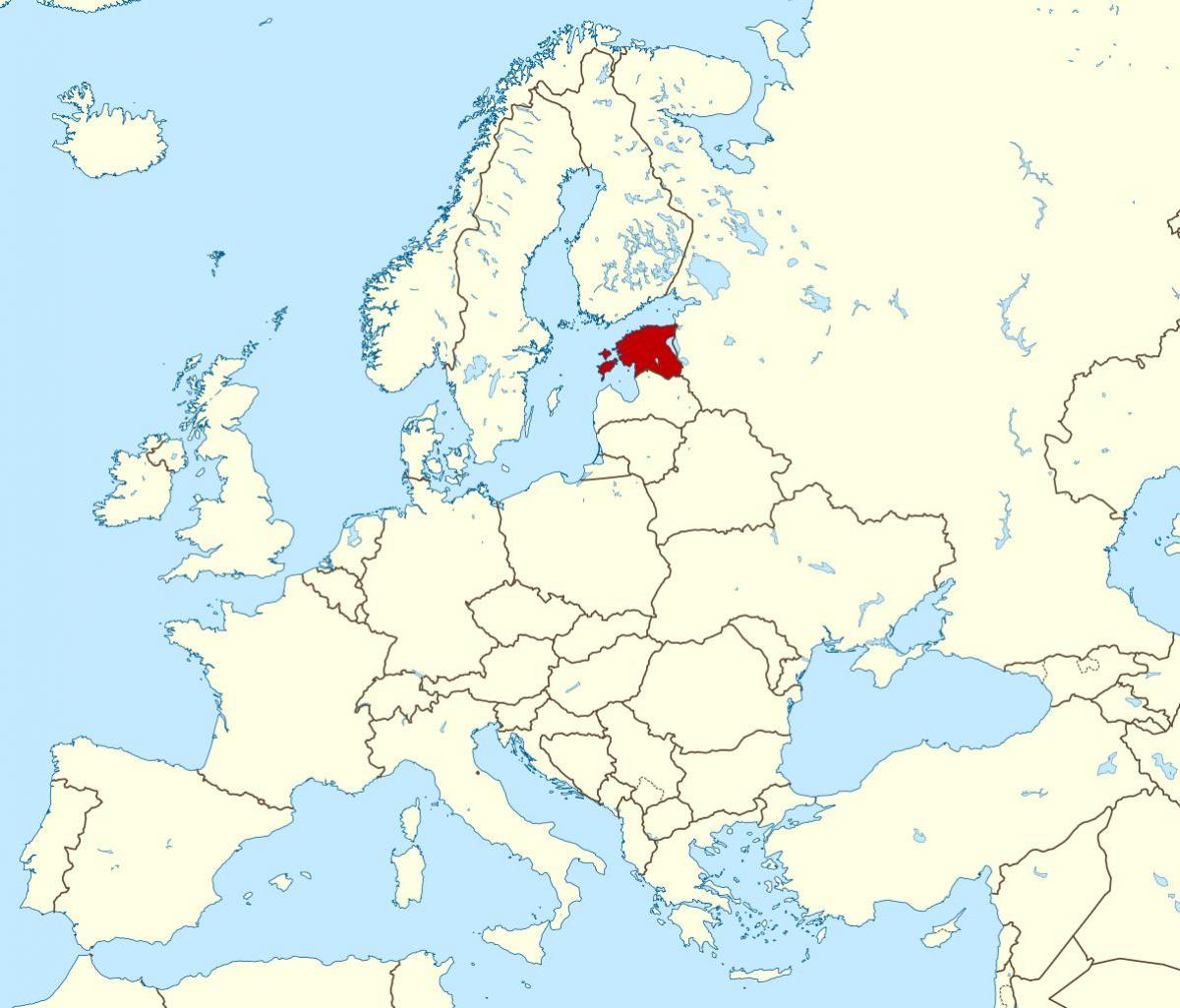 Estland placering på verdenskortet