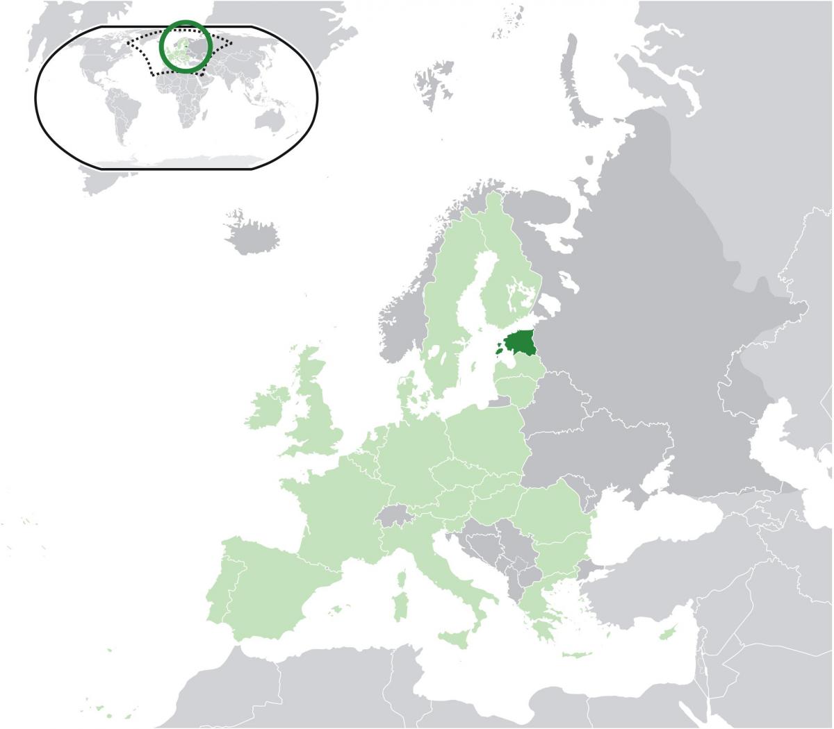 Estland på kort over europa