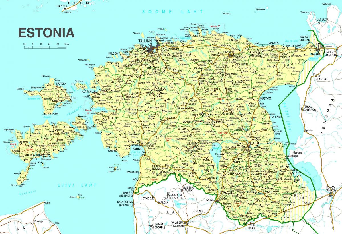 kort over Estland vej