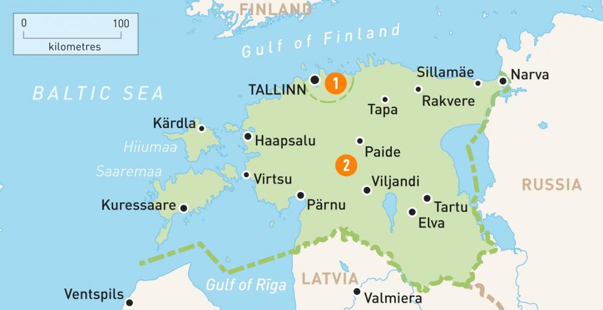 et kort over Estland