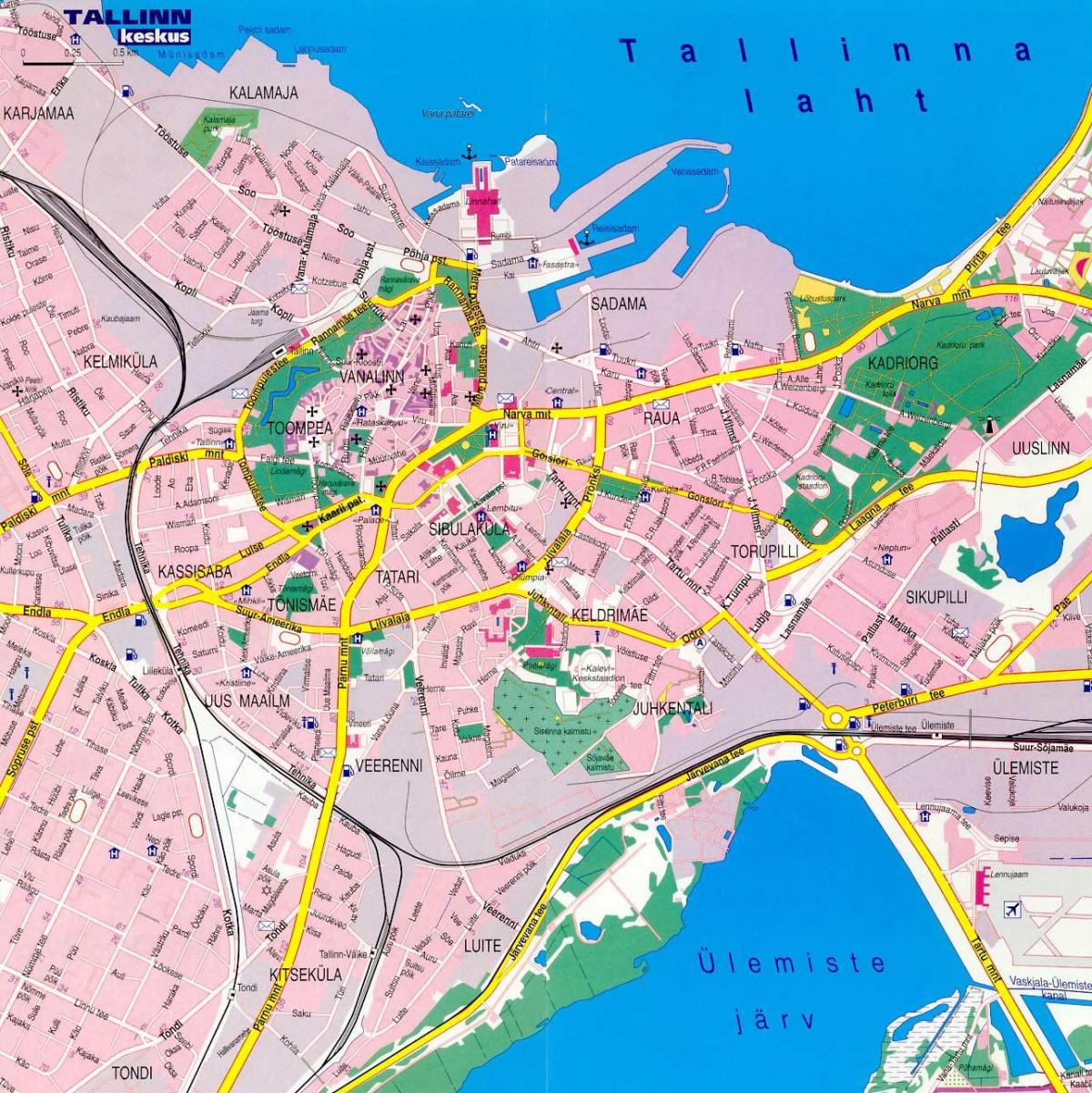kort over tallinn, Estland 