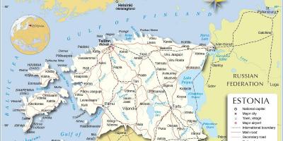 Kort over Estland land