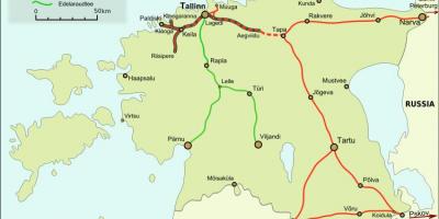 Kort over estiske jernbaner